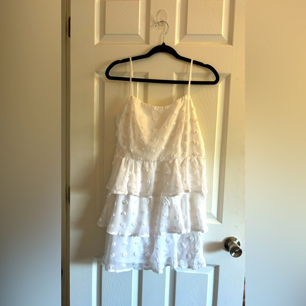 White spaghetti strap Francesca mini dress